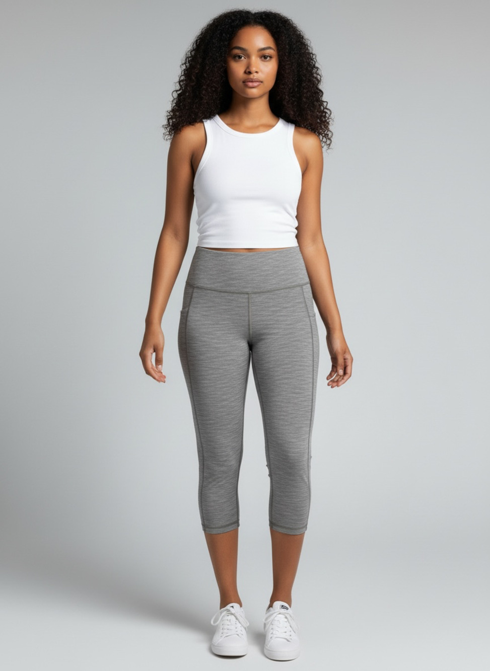 Spanx High-Waisted Heathered Grey‎ Athletic Leggings